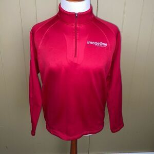 Sport Tek men M quarter zip pullover red